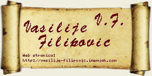 Vasilije Filipović vizit kartica